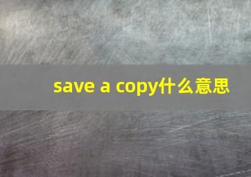 save a copy什么意思